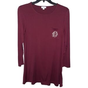 Jordann Burgundy Long Sleeve Dress Medium